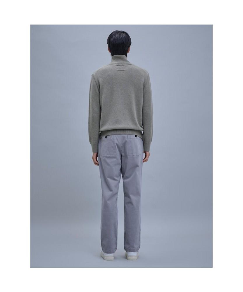 SHIFT.G Semi Wide Brushed Cotton Pants Light Gray