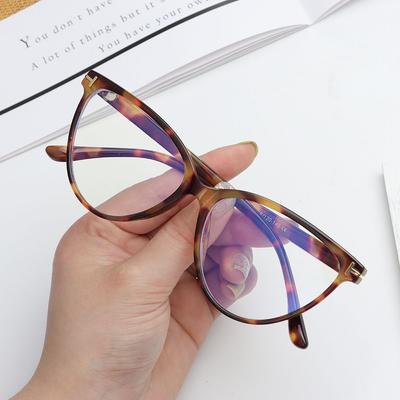 Mode Frauen Leopard Big Frame Anti-UV Blau Rays Brille Männer Computer Brille Cat Eye Rahmen Lesebrille Vision Care