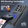 For Samsung Galaxy Z Fold 6,Back Card Pack,Integrated Pen Slot,Full Coverage 9H Protective Film,Shockproof Phone Case-Black