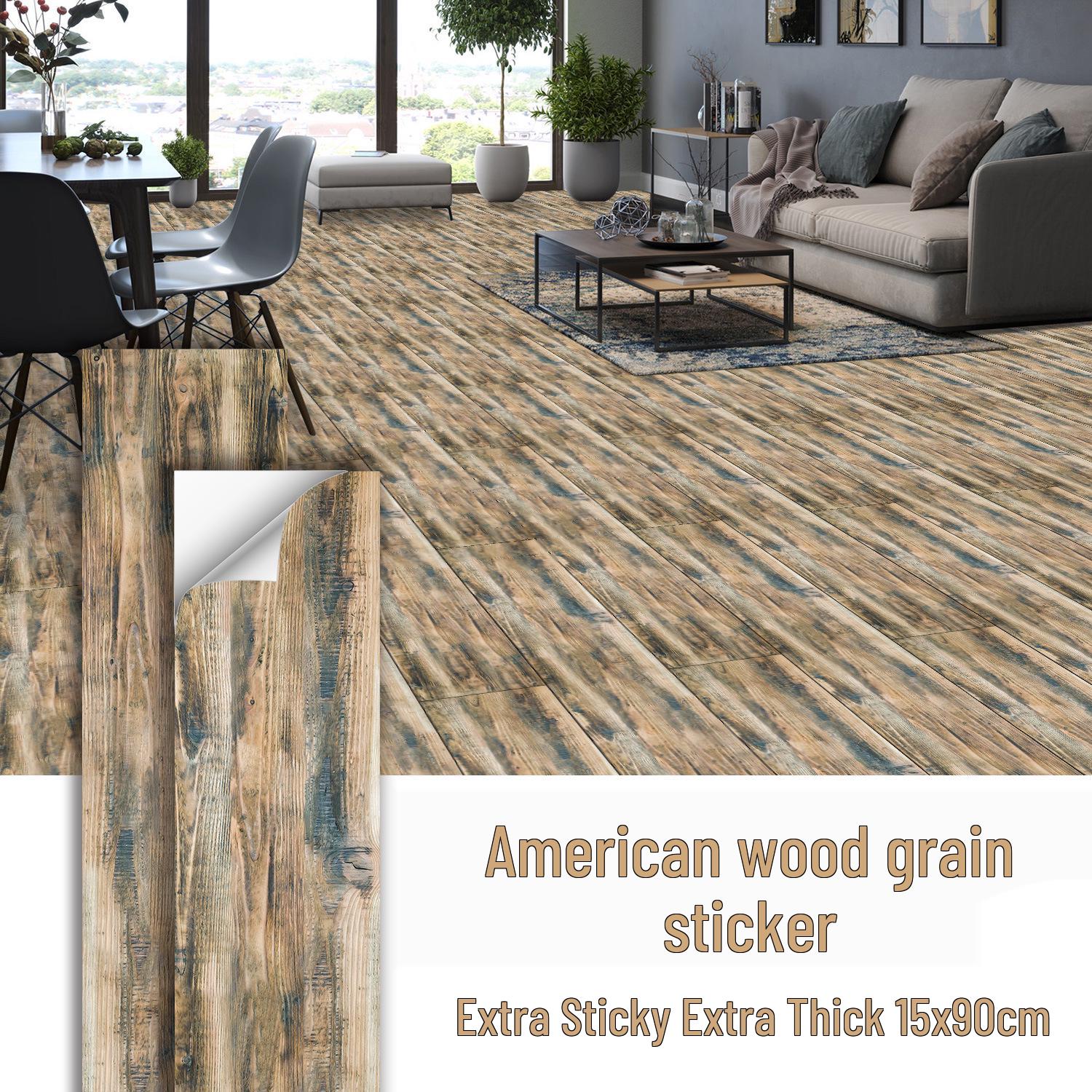 

Водонепроницаемые матовые напольные наклейки под дерево - Утолщенные самоклеящиеся, устойчивые к пятнам, декоративные для кухни и спальни 15x90cm, 10 Sheets