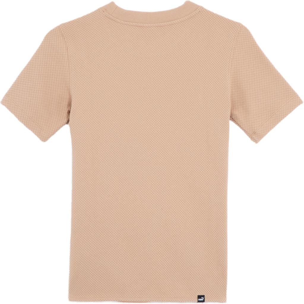 Puma Womens Basic Series Solid Color Sports Casual Slim Fit Short Sleeve T-Shirt Women Tops Desert-Yellow 68380689