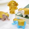 Elephant Statue Decor Adorable Collectible Resin Animal Sculpture Miniature Elephant God Figurines For Living Room Bedroom Shelf
