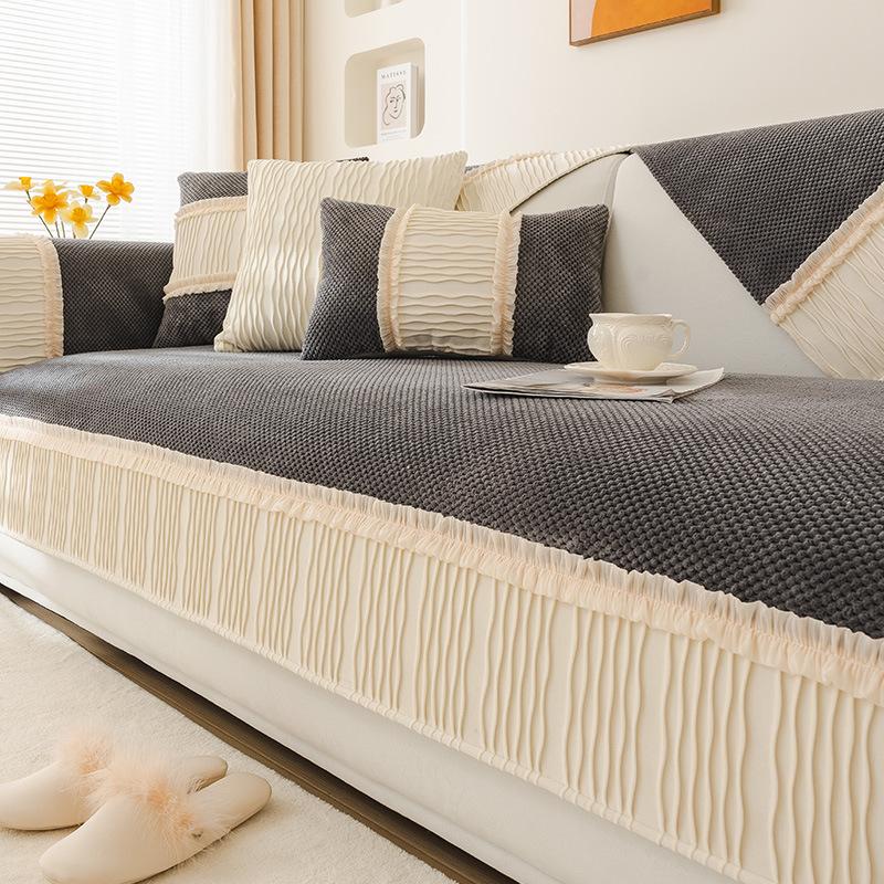 Winter Plush Sofa Cushion New High-end Bay Window Cushion, Light Luxury High-end Sofa Cover Cushion