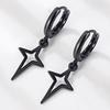 Men Cross Star Punk Dangle Earrings Gothic Woman Copper Star Drop Earrings Huggie Pendant Piercing Jewelry Gift