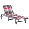 Day and Night - Day and Night Garden Lounger with Solid Gray Acacia Wood Cushion