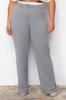 Women's Style Plus Size Gray Waist Detailed Knitted Trousers