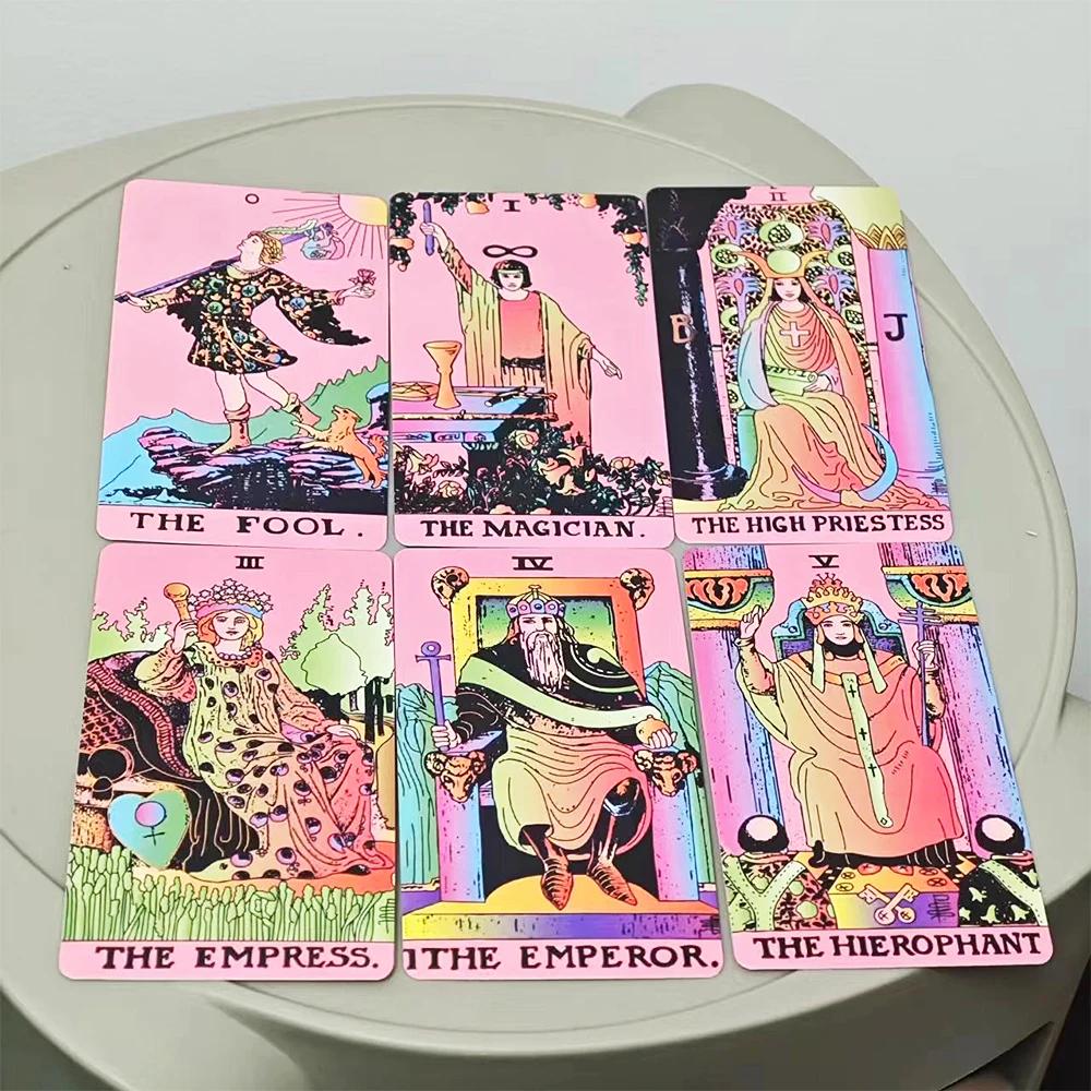 Pink Classic Tarot Decks Divination Personal Use Tarot Deck Full English Version Oracles Deck for Girl Board Game