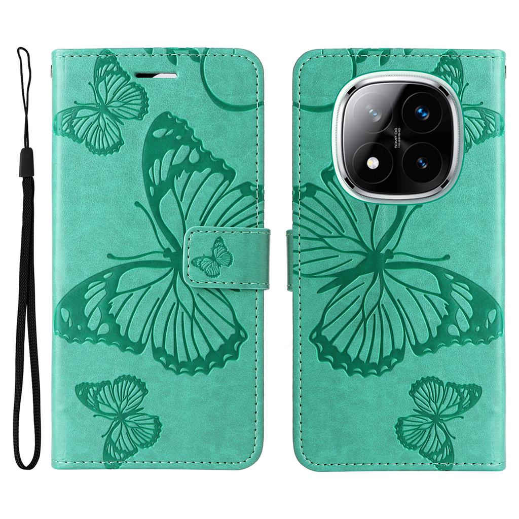 For Xiaomi Redmi Note 14 Pro+ 5G/Note 14 Pro 5G/Poco X7 5G Wallet Case Floral Butterfly Imprinted Leather Phone Cover Stand