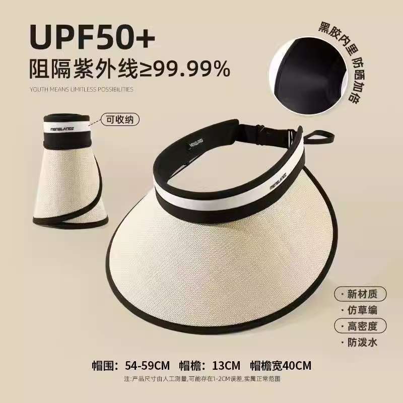 Sommer Vinyl UV-Schutz Sonnenschirm leerer Zylinder Kinder Strohhut Lafite Strohhut Sonnenschutz Sonnenhut Radfahren Outdoor