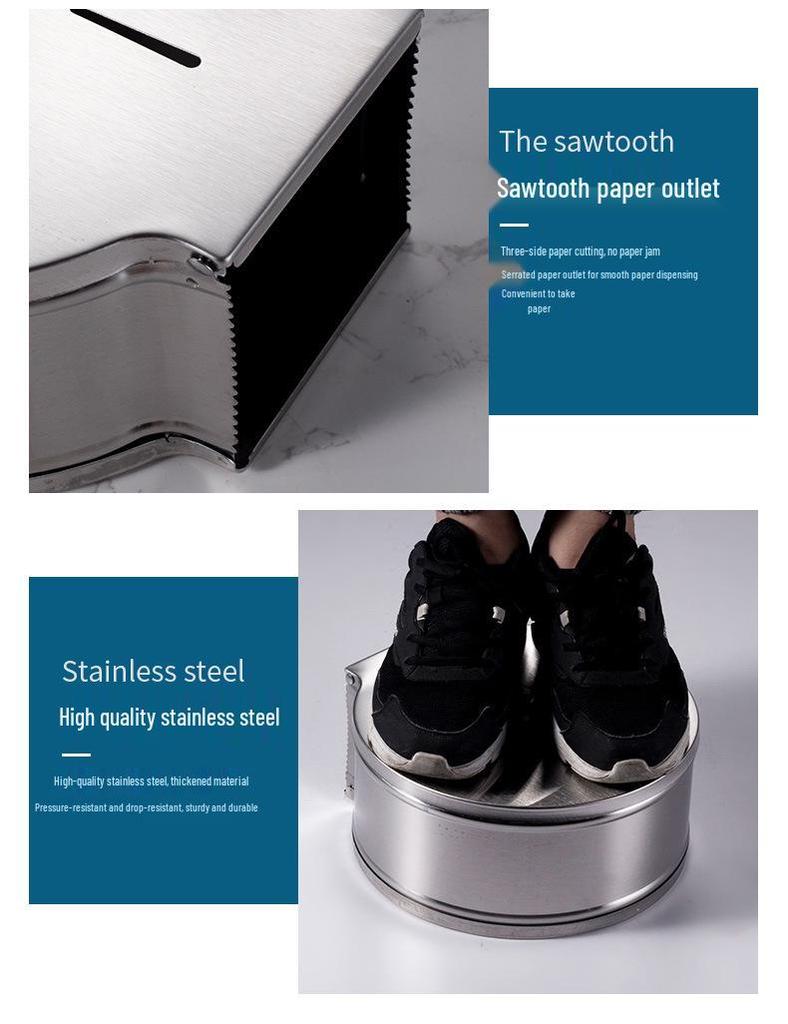 Stainless Steel Waterproof Large Toilet Paper Dispenser for Public and Hotel Bathrooms