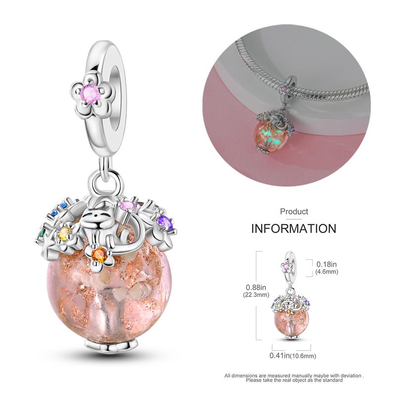 New Copper Bow Star Love Pink Series Charm Beads Suitable For 3Mm Original Bracelet Diy Fashion Jewelry Gift