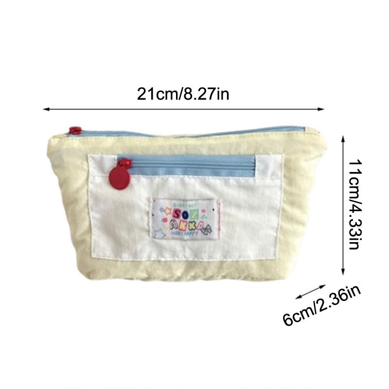 Cute Canvas Pencil Case Cute Multi Functional Large Capacity Stationery Organizer Storage Bag Student Pen Bag Makeup Bag