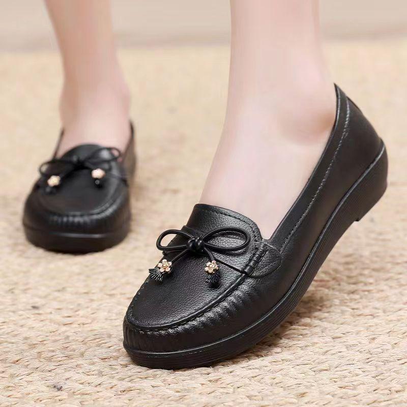 Fashion Zapatos De Mujer Spring Autumn Women Shallow Rain Shoes Soft Sole PVC Non Slip Waterproof Wedges Work Shoes Pumps Mom Shoes