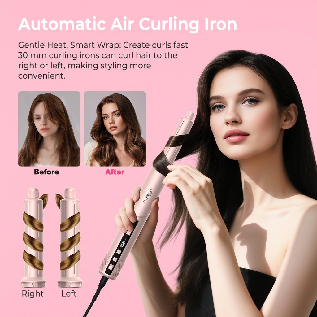Professional 8 In 1 Hair Multi Styler 110000 RPM BLDC Air Styler with Automatic Curling Barrels