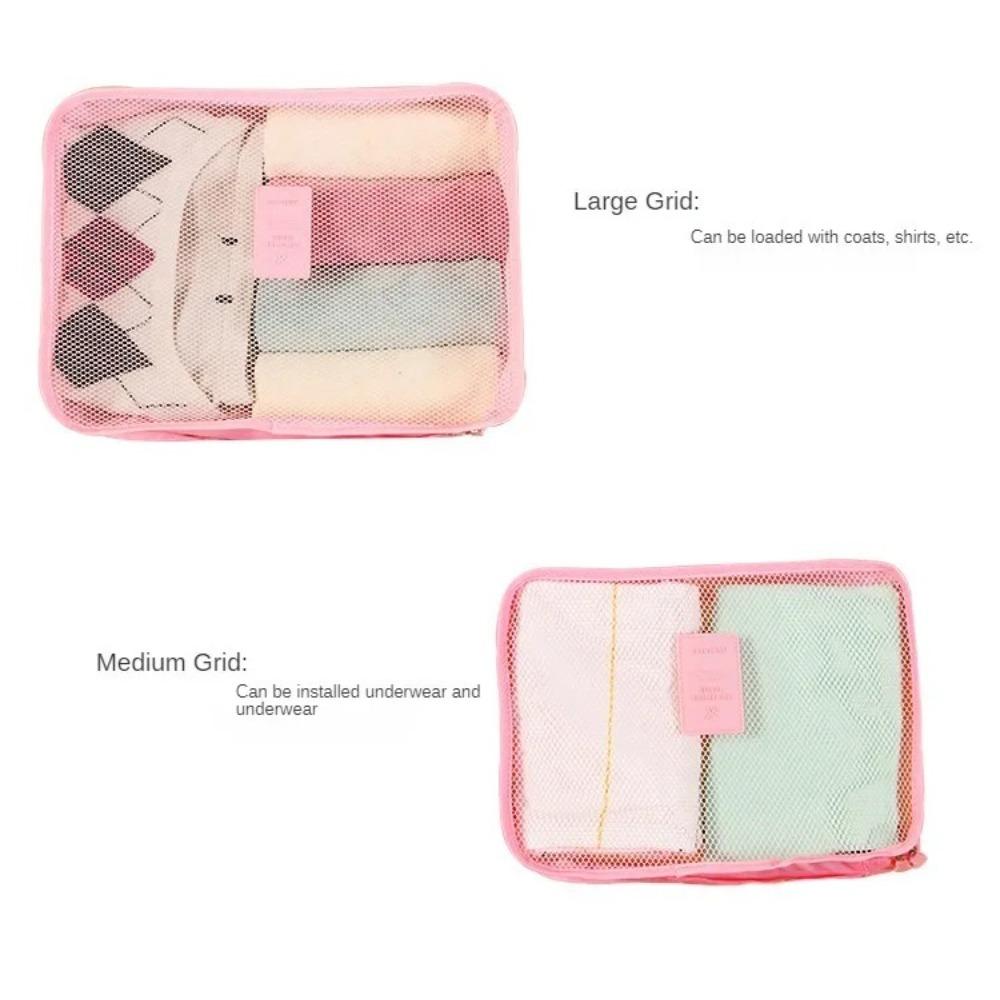 6-piece/set Travel Storage Bag Portable Large Capacity Waterproof Luggage Compartment Clothing Underwear Storage Bag with Zipper