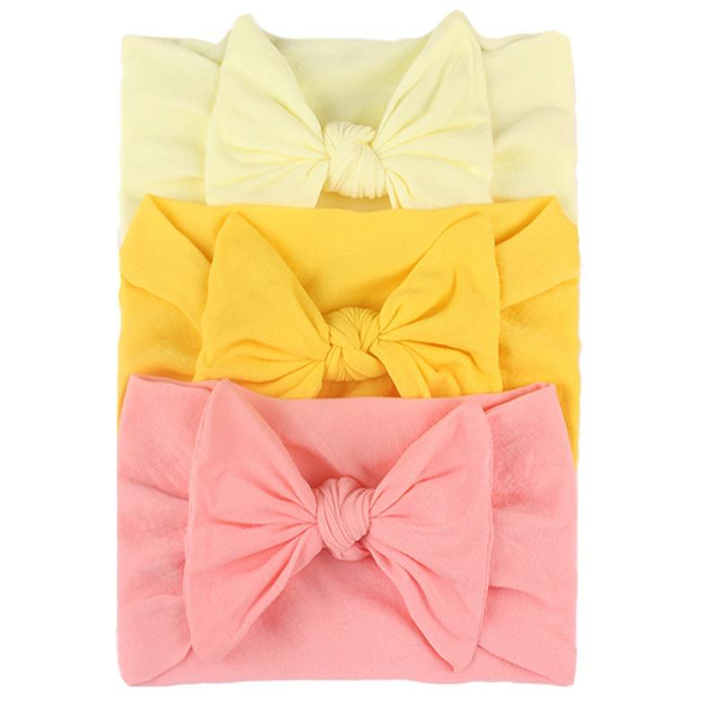 

3PCS nylon bow elastic strap headgear, simple and fashionable decoration baby headband accessories