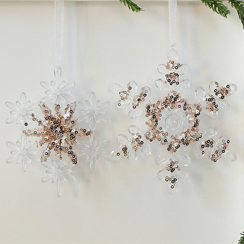 Shatterproof Acrylic Snowflakes Hanging Decorations For Indoor and Outdoor Christmas Displays