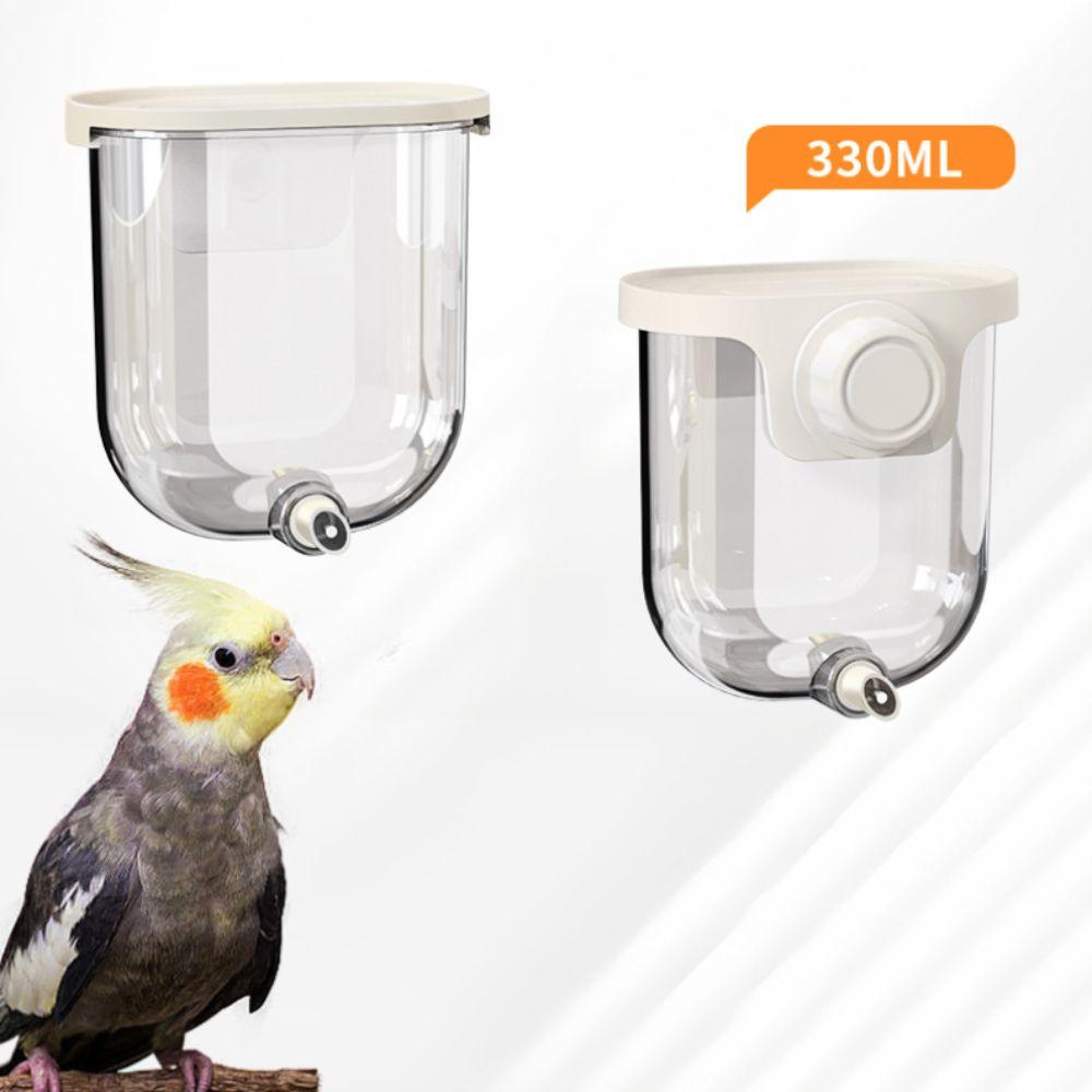 Wall Mounted Bird Cage Water Feeder Automatic Leak-proof Parrot Water Dispenser Pin-Touch No Drip Bird Cage Waterer