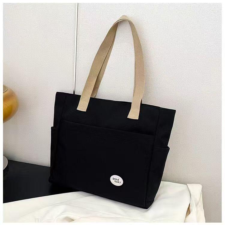 

Japanese Style Casual Student Tote - Original Design, Single Shoulder, Versatile Commuter, Oxford Cloth чорний