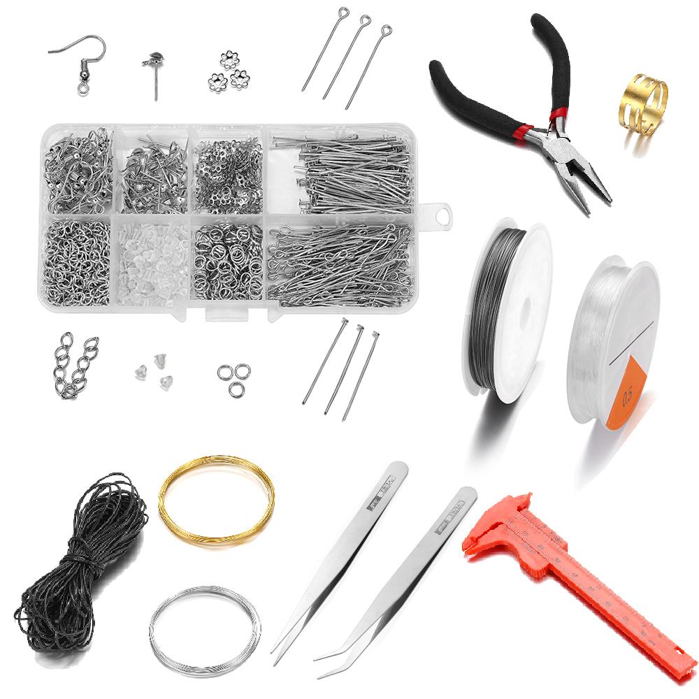 800pcs Jewelry Repair Tool with Accessories Jewelry Pliers Jewelry Findings and Beading Wires for DIY Earrings Jewelry Making