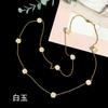 Fashion Beaded Necklaces Long Sweater Chain Necklace Faceted Colorful Candy Fruit Sugar Pendant Crystal Necklace Stainless Steel