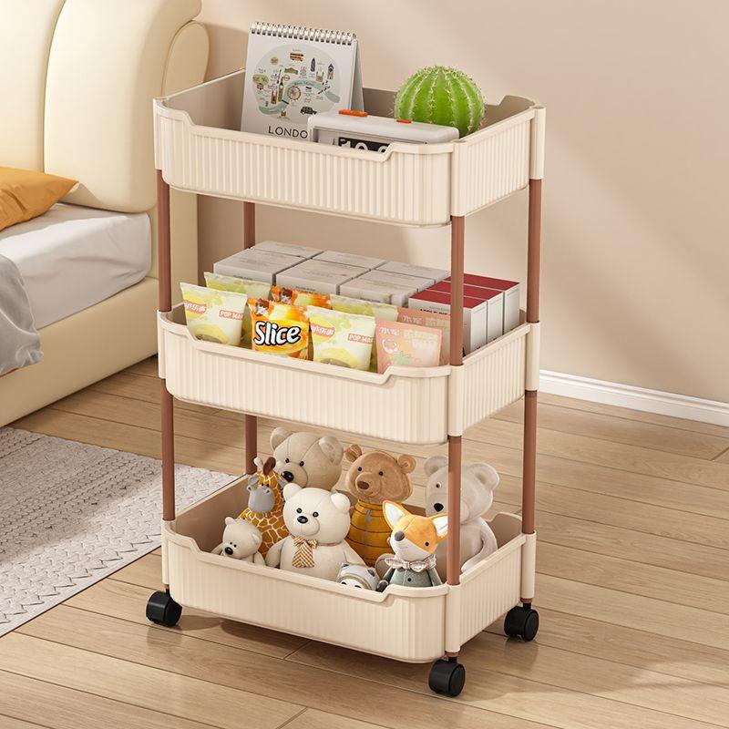 Multi-Tier Trolley Storage Rack for Kitchen Bedroom Bathroom Mobile Snack Organizer with Versatile Shelving