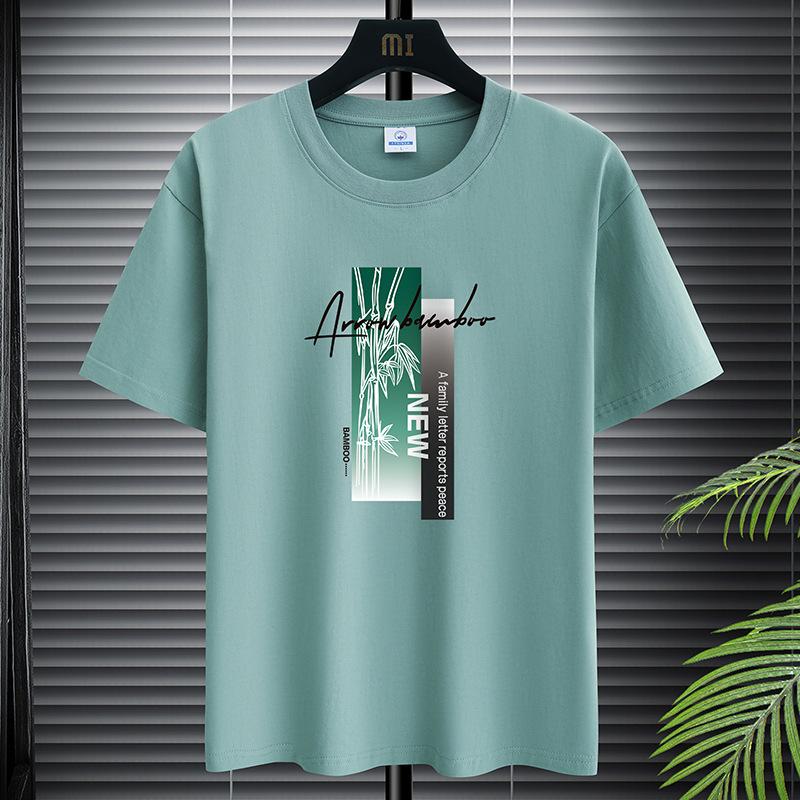 

Летние мужские футболки, модные уличные футболки с принтом бамбука, графические топы, футболки для мужчин, повседневные мужские спортивные футболки с коротким рукавом для мужчин 4XL зелёный