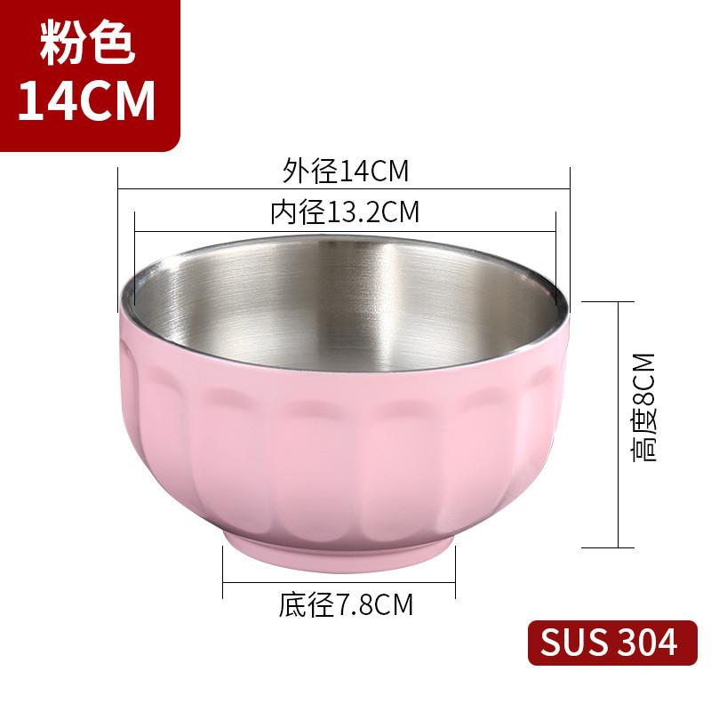 Kulatá miska s dvojitou stěnou z nerezové oceli Izolovaný rámen Ovocná polévka Misky na salát Kuchyňské nádobí Protiskluzové dno Nádoba na potraviny