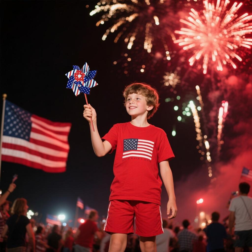 10 Pack Pinwheels Patriotic Decorations, American Flag Stick Wind Spinners With Stake For Independence Day, Memorial Day Julys Of 4th Party Supplies