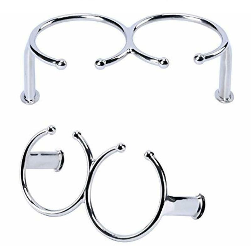 Double Ring Cup Drink Holder Wearproof Stainless Steel Cup Bracket for Yacht