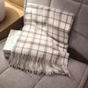 Korean version of imitation cashmere plaid scarf women's autumn and winter thickened warm scarf student versatile scarf live broadcast explosion