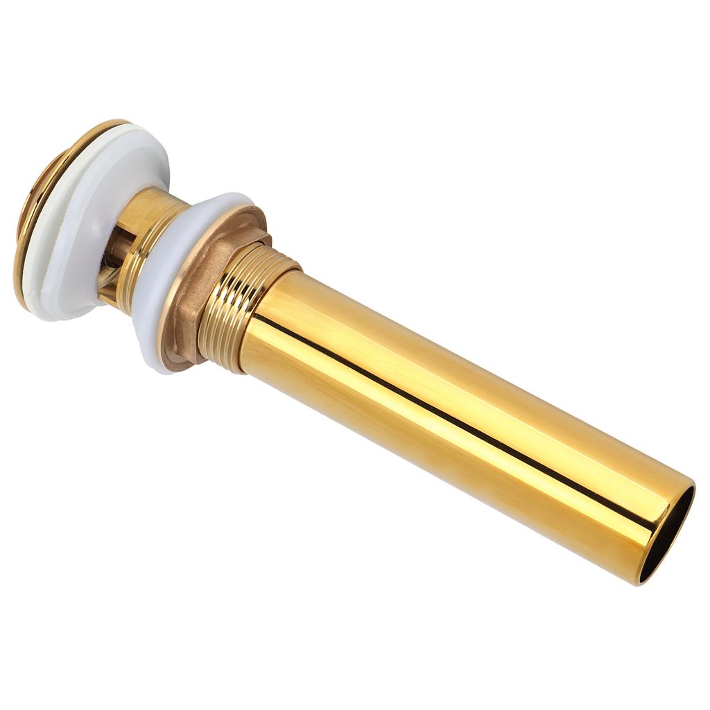 Gold Sink Drain without Overflow Anti Clog Bathroom Faucet Wash Basin Drain Stopper