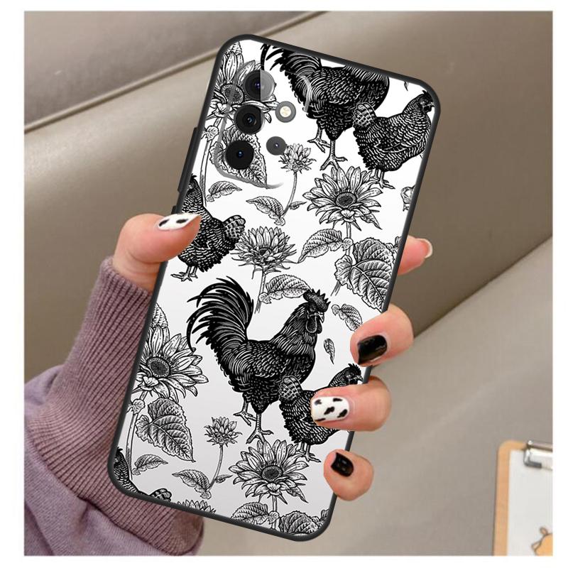 Chicken Pattern Case For Samsung Galaxy A34 A54 A14 A06 A16 A26 A36 A56 A12 A32 A52 A13 A33 A53 A15 A35 A55
