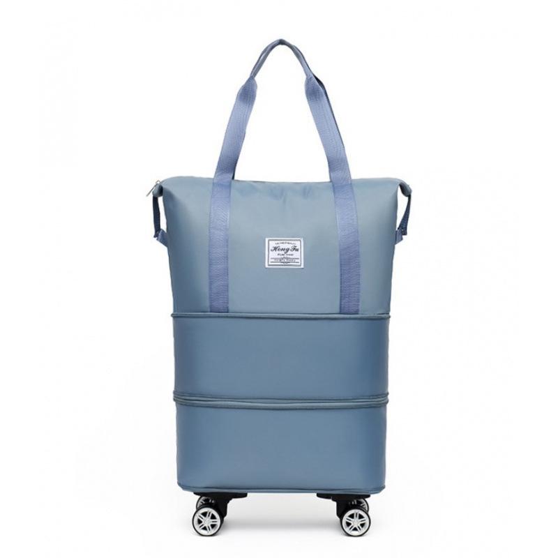 Expandable Waterproof Travel Bag with Universal Wheels and Dry/Wet Separation - Large Capacity for Students, Business, and Maternity Trips