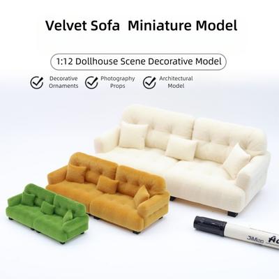 Simulation Living Room Furniture 1:12 1:20 1:30 Mini Sofa Doll House Accessories