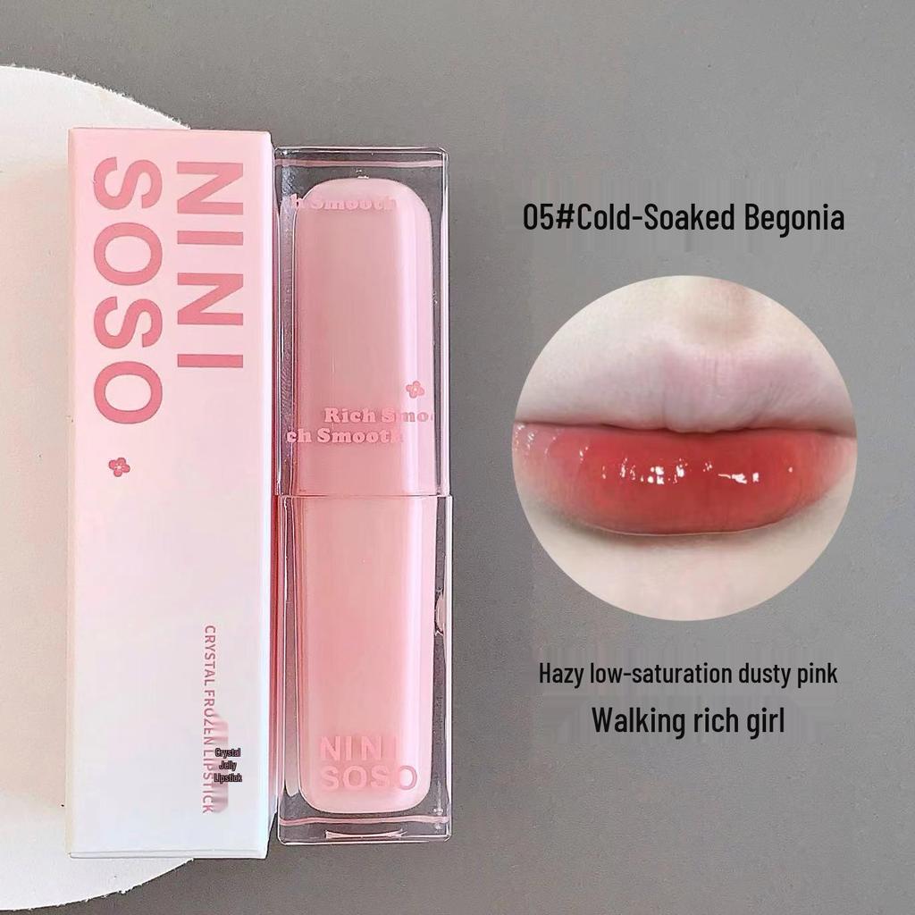 Ninisoso Crystal Jelly Hydrating Lipstick - Plump, Clear, Natural Look