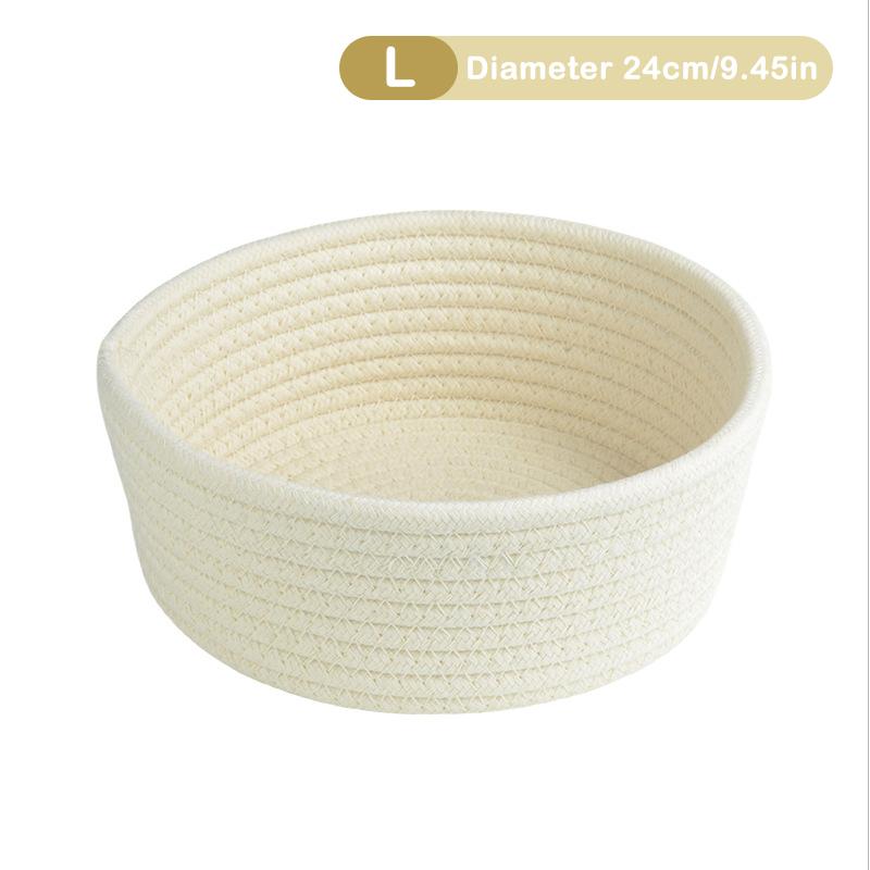 Handmade Woven Cotton Rope Woven Storage Box Basket Desktop Organizer Sundries Toys Comestics Keys Snacks Sundries Organizer