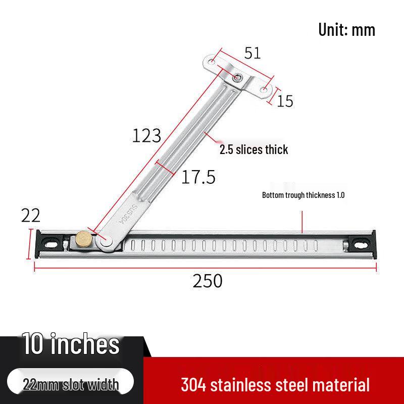 304 Stainless Steel 10-inch Window Casement Stay