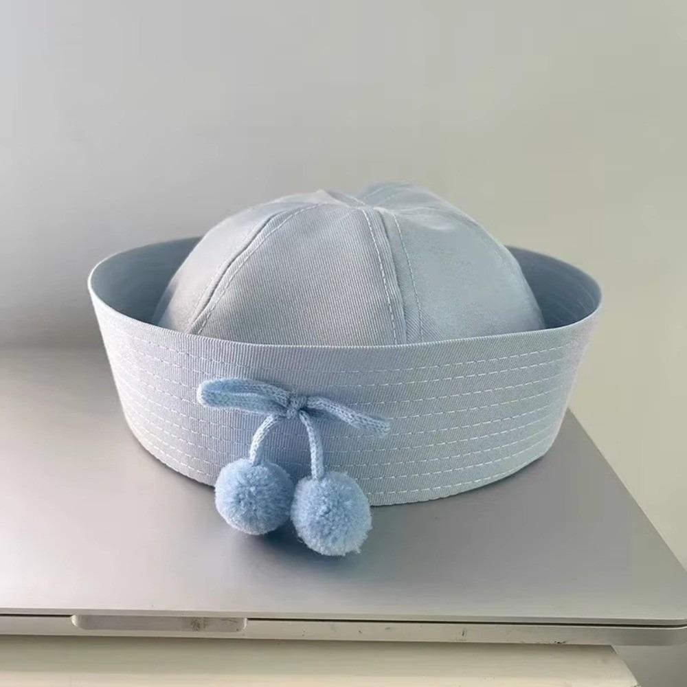 Breathable Japanese Sailor Hat Large Brim Navy Beret Cap Korean Big Head Basin Hat Captain Hats 1