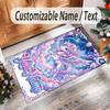 Alfombra de Suelo de Terciopelo de Cristal con Temática de Unicornio, Alfombra Cálida Personalizada con Nombre y Texto, Decoración del Hogar