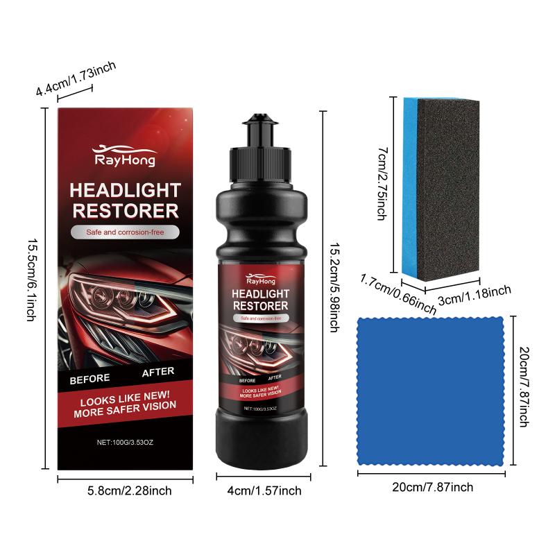 Headlamp Restoration Polish 100g Auto Headlight Remover Cream Oxidation Cleaning for Nighttime Road Trips