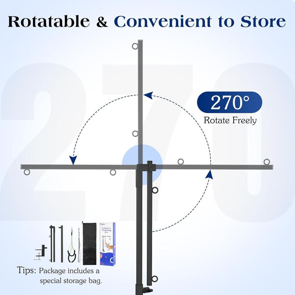 Foldable Black Iron Pet Grooming Stand with Adjustable Height