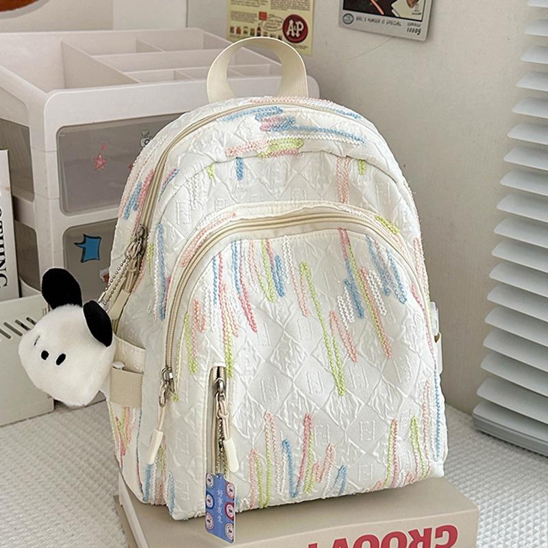 High-looking Small Schoolbag for Girls  College Students  Children Cute Kindergarten Striped Small Backpack