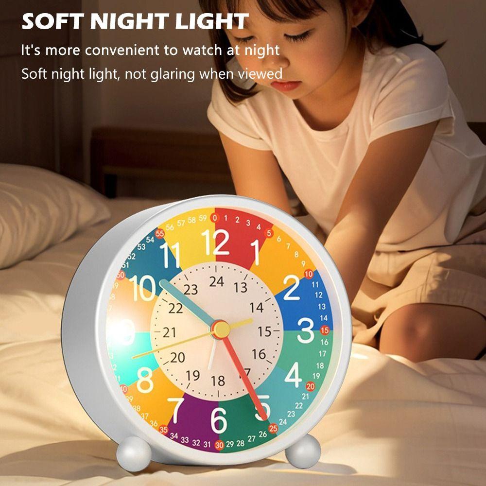 Creative Metal Alarm Clock Colorful Dual Bell Children Learning Clock Wake Up Clock Student Use