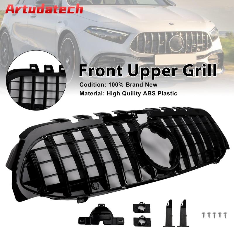 Artudatech GT-Style Front Bumper Grille Grill Fit Mercedes Benz A-Class W177 - Car Accessories