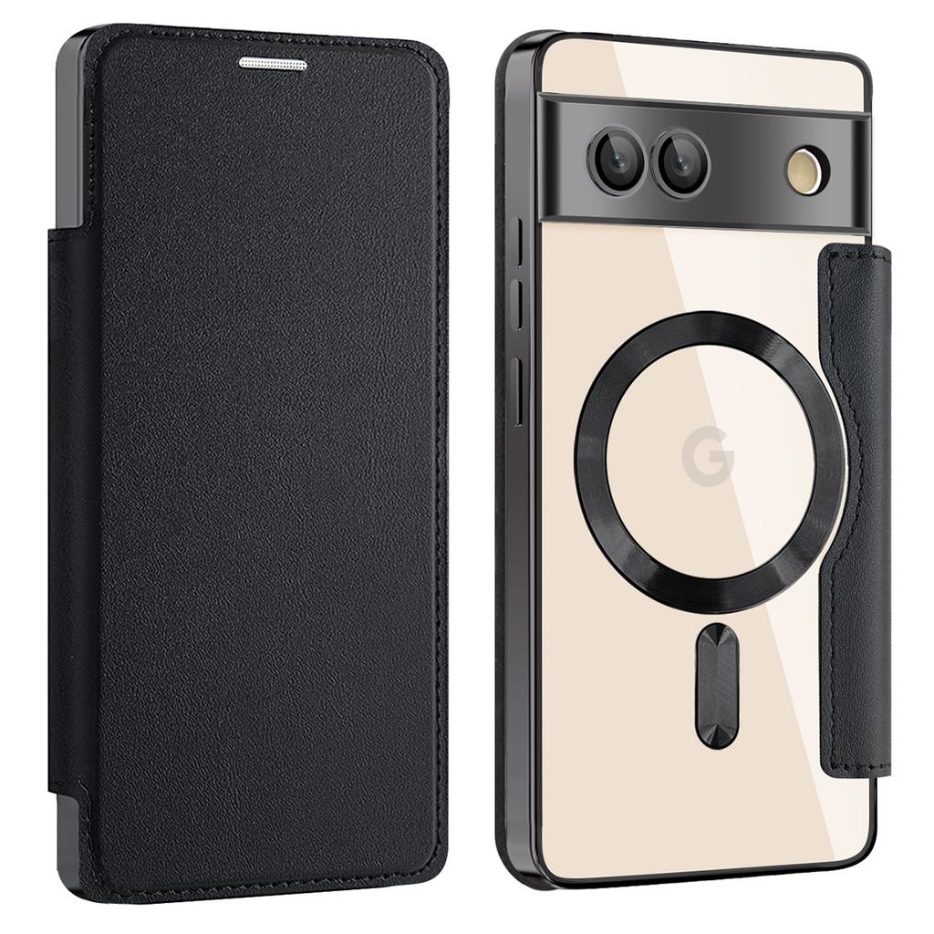 For Google Pixel 7a Magnetic Case Card Holder Leather Phone Cover