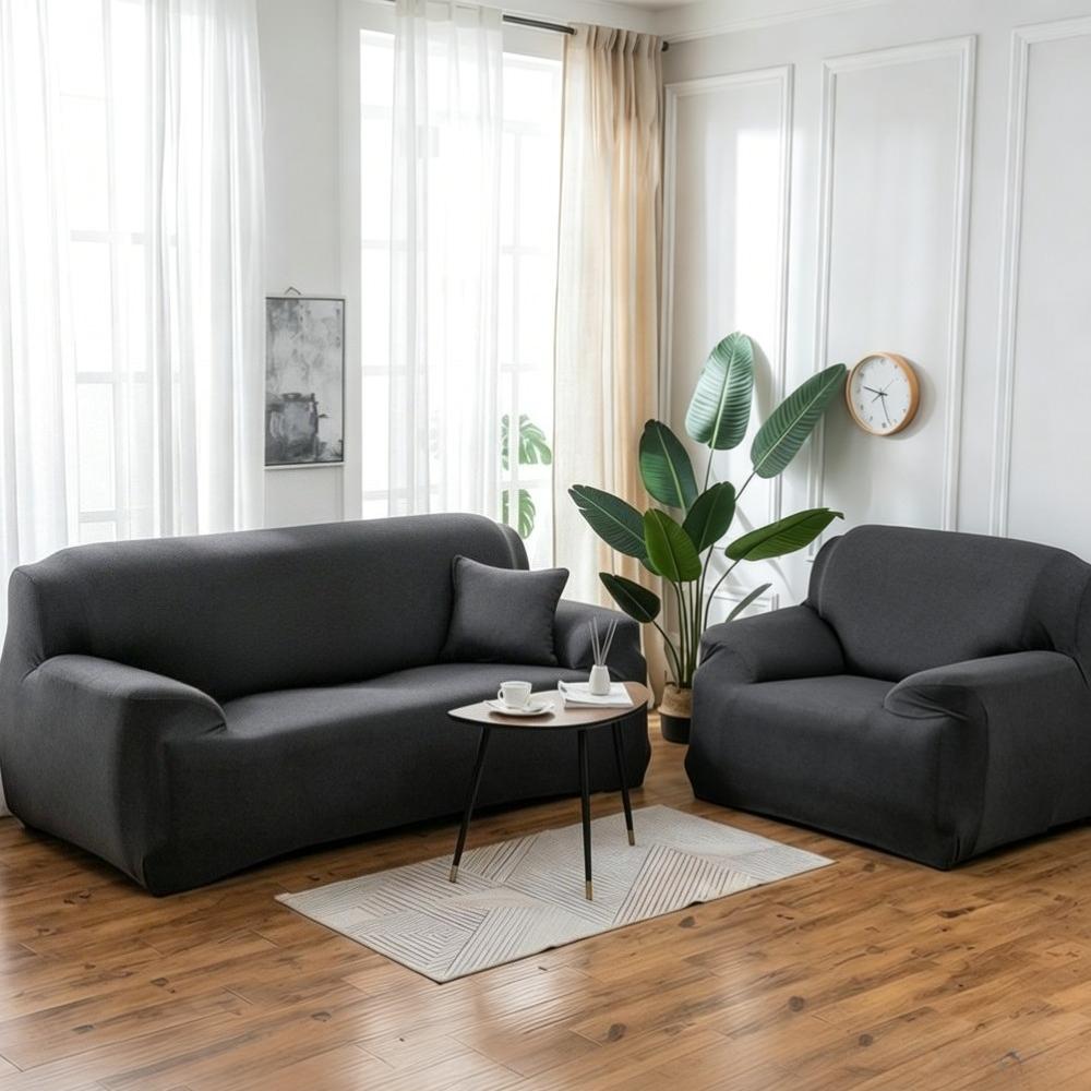 Solid Color Elastic Sofa Covers for Living Room Spandex Sectional Corner Sofa Slipcovers Couch Chair Cover 1/1/1/1 Seater