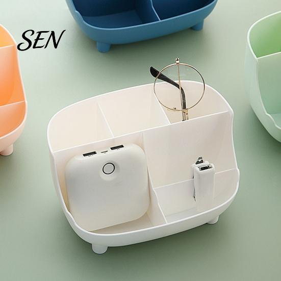 Stationery Container for Writing Tools Multi-functional Storage Box, Large Capacity 6 Grids Desk Organizer, Compact Pen Cup School Easy Access