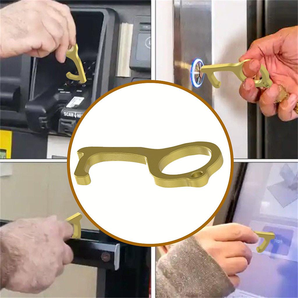 Contactless Safety Door Opener Portable Contactless Safety Door Opener Safety Protection Isolation Brass Key Door Opener Hook Keychain Contactless Safety Door Opener Portable Contactless Safety Door Opener Safety Protection Isolation Brass Key Door Opener Hook Keychain