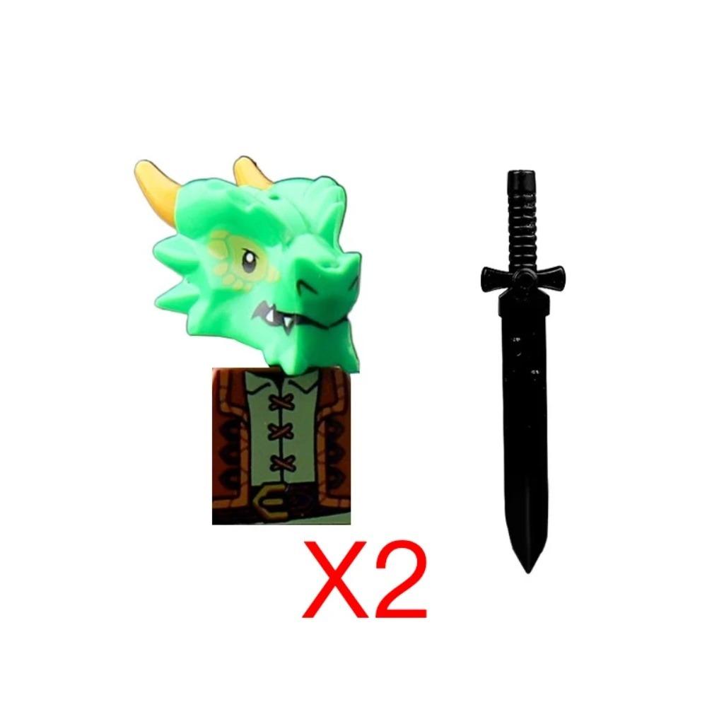 Mittelalterliche Burgsoldaten Actionfiguren Baustein Drache Anime Ritter Zubehör Kriegspferd Miliz Helm Schild Spielzeug Geschenk B15